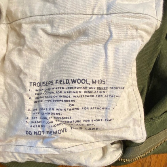 Military style 100% wool pants.  Size long/medium. Adjustable‎ waist - Picture 6 of 11